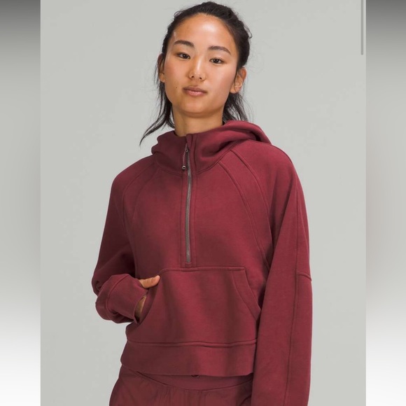 lululemon athletica Sweaters - Lululemon Scuba Oversized Half-Zip Hoodie Jacket Mulled Wine m/l